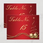 Numéro de table de mariage d'hiver - Rouge profond (Devant / Derrière)