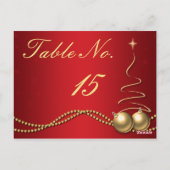 Numéro de table de mariage d'hiver - Rouge profond (Dos)