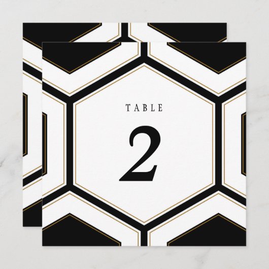 Numéro de table de mariage diamant géométrique Art (Devant / Derrière)