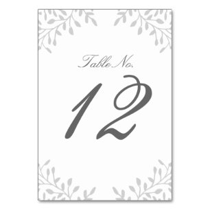 Numéro de table de mariage du jardin secret - gris