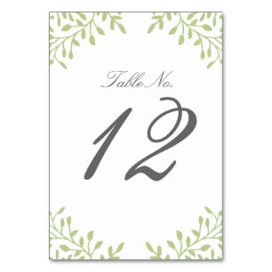 Numéro de table de mariage du jardin secret - Vert