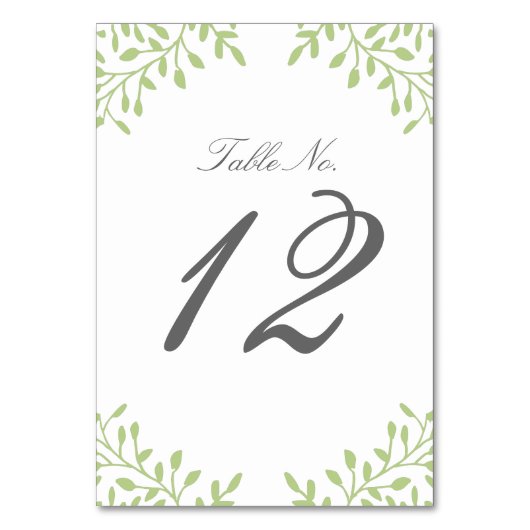 Numéro de table de mariage du jardin secret - Vert (Par défaut)