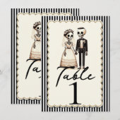 Numéro de table de mariage du marié squelette de d (Devant / Derrière)