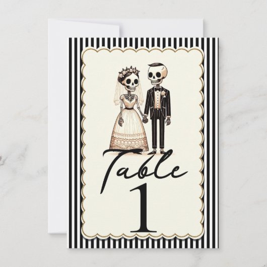 Numéro de table de mariage du marié squelette de d (Devant)