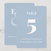 Numéro de table de mariage Dusty Blue Ampersand