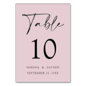 Numéro de table de mariage Élégance Moderne Rose P (Dos)