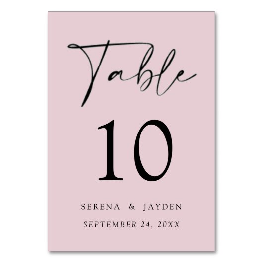Numéro de table de mariage Élégance Moderne Rose P (Par défaut)