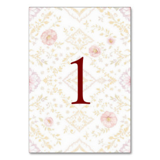Numéro de table de mariage élégant