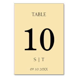 Numéro de table de mariage élégant