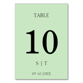 Numéro de table de mariage élégant