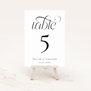Numéro de table de mariage élégant