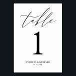 Numéro de table de mariage élégant<br><div class="desc">Une simple carte de numéro de table calligraphiée chic. 
____________________________________________________________ 
Remarque : Vous devez modifier le numéro de table sur chaque carte une à la fois. Après avoir créé un numéro,  ajoutez-le à la carte,  puis revenez pour répéter le processus pour chaque numéro souhaité.
______________________________________________</div>
