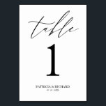 Numéro de table de mariage élégant<br><div class="desc">Une simple carte de numéro de table calligraphiée chic. 
____________________________________________________________ 
Remarque : vous devez changer le numéro de table sur chaque carte une à la fois. Après avoir créé un numéro,  ajoutez-le à la carte puis revenez pour répéter le processus pour chaque numéro que vous voulez.
______________________________________________</div>