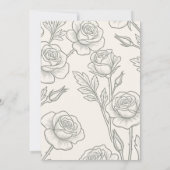 Numéro de table de mariage élégant à fleurs de ros (Dos)