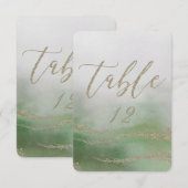 Numéro de table de mariage élégant à l'aquarelle d (Devant / Derrière)