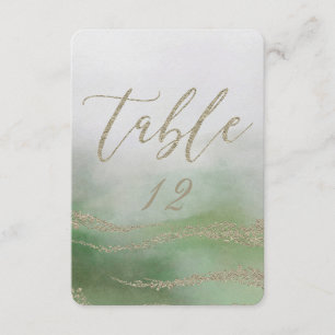 Numéro de table de mariage élégant à l'aquarelle d