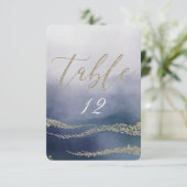 Numéro de table de mariage élégant à l'aquarelle d (Debout devant)