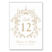 Numéro de table de mariage élégant au blason doré (Par défaut)