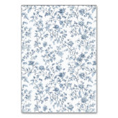 Numéro de table de mariage élégant bleu chinoiseri (Dos)