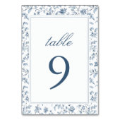 Numéro de table de mariage élégant bleu chinoiseri (Par défaut)