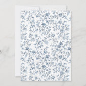 Numéro de table de mariage élégant bleu chinoiseri (Dos)