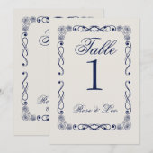 Numéro de table de mariage élégant Boho | Vieille  (Devant / Derrière)
