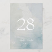 Numéro de table de mariage élégant côtier 5 x 7 (Devant)