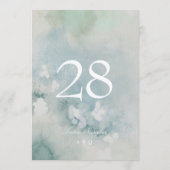 Numéro de table de mariage élégant côtier 5 x 7 (Dos)