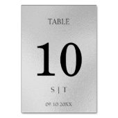 Numéro de table de mariage élégant en argent (Dos)