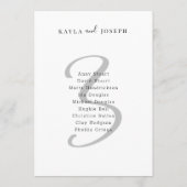 Numéro de table de mariage élégant et gras minimal (Dos)