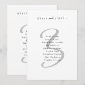 Numéro de table de mariage élégant et gras minimal (Devant / Derrière)