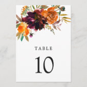 Numéro de table de mariage élégant et rustique d'a (Devant)