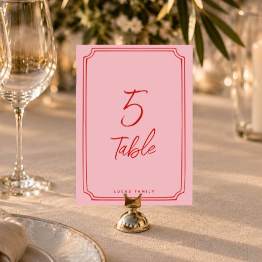 Numéro de table de mariage élégant et simple manus