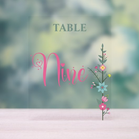 Numéro de table de mariage élégant floral Neuf (Neutre)
