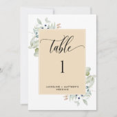 Numéro de table de mariage "Elegant Greenery", bei (Devant)