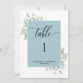 Numéro de table de mariage "Elegant Greenery", ble (Devant)