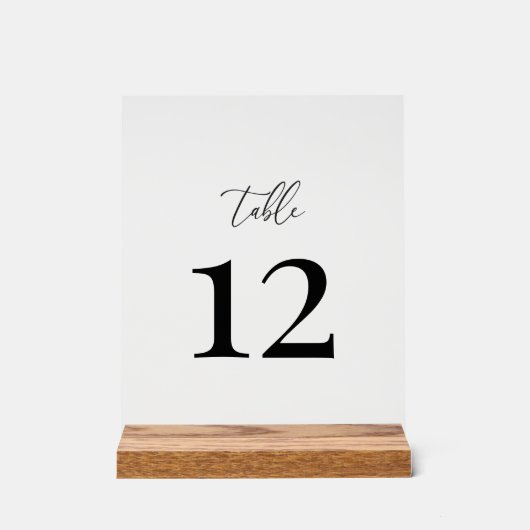 Numéro de table de mariage élégant moderne (Recto)