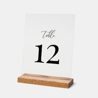 Numéro de table de mariage élégant moderne