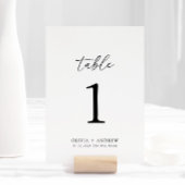 Numéro de table de mariage élégant moderne