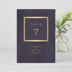Numéro de table de mariage élégant moderne or viol