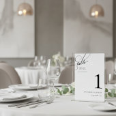 Numéro de table de mariage élégant monochrome mini