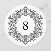 Numéro de table de mariage élégant noir héritage (Devant)