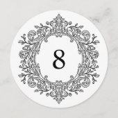 Numéro de table de mariage élégant noir héritage (Dos)
