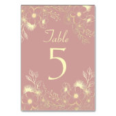 Numéro de table de mariage élégant rose poussiéreu (Par défaut)