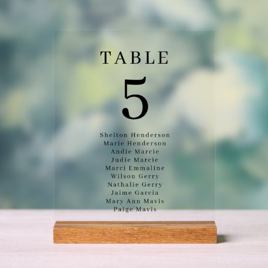 Numéro de table de mariage élégant Siège transpare (Neutre)