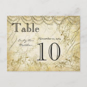 Numéro de table de mariage élégant tourbillon doré (Dos)