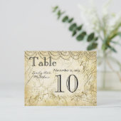 Numéro de table de mariage élégant tourbillon doré (Debout devant)