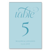 Numéro de table de mariage élégant turquoise (Dos)