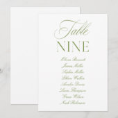 Numéro de table de mariage élégant vert sauge et b (Devant / Derrière)