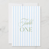 Numéro de table de mariage élégant vert sauge et b (Dos)